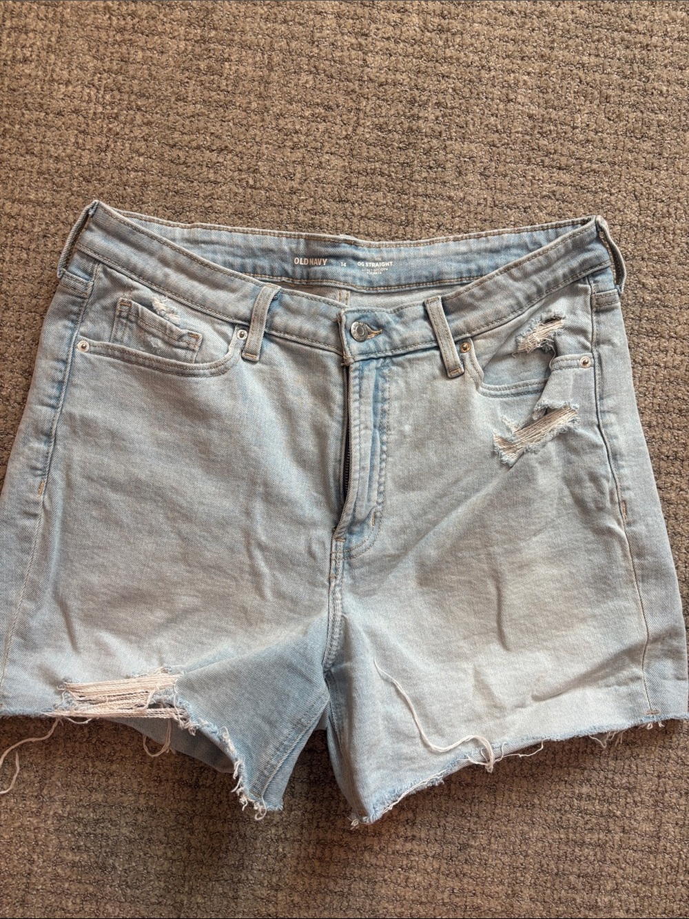 Old Navy OG Straight Distressed Denim Jean Shorts Size 4